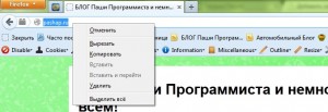 нажатие правой кнопки мыши открылась диалоговое окно с функциями